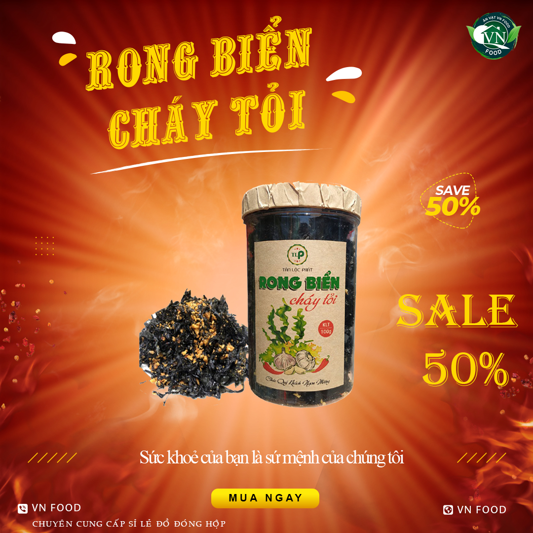 [HCM]RONG BIỂN CHÁY TỎI MÈ LON 100G [HÀNG CTY XUẤT KHẨU]