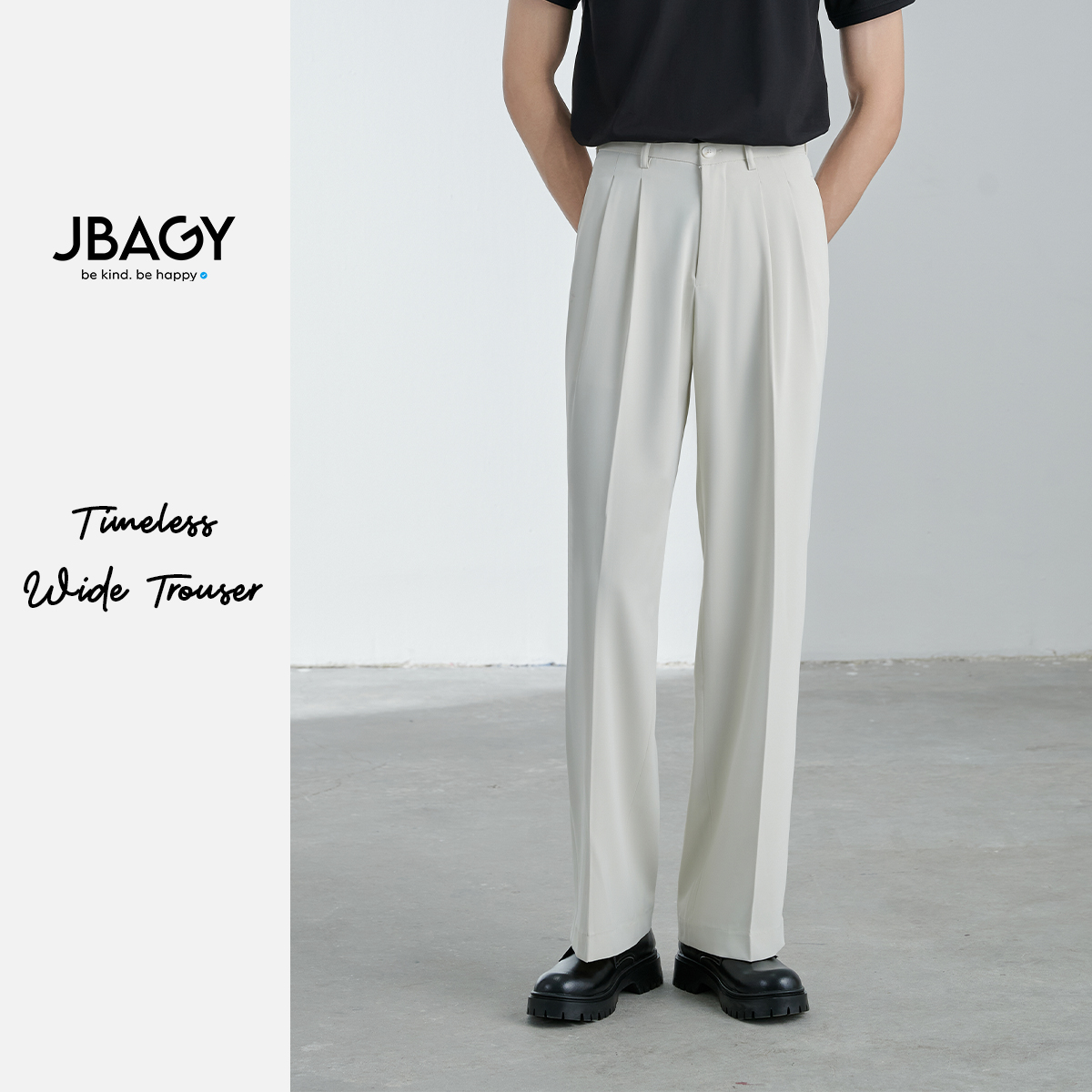  Quần ống rộng nam thương hiệu JBAGY vải Lụa Cotton cách điệu chiết 2 ly - JD0108 