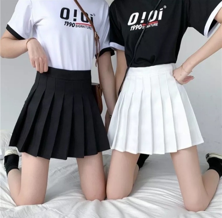 Chân váy tennis đen trắng dập ly xinh đẹp có quần bảo hộ - Chân váy ngắn xếp ly tennis dáng chữ A xòe - Chân váy xếp ly đen nhiều tầng