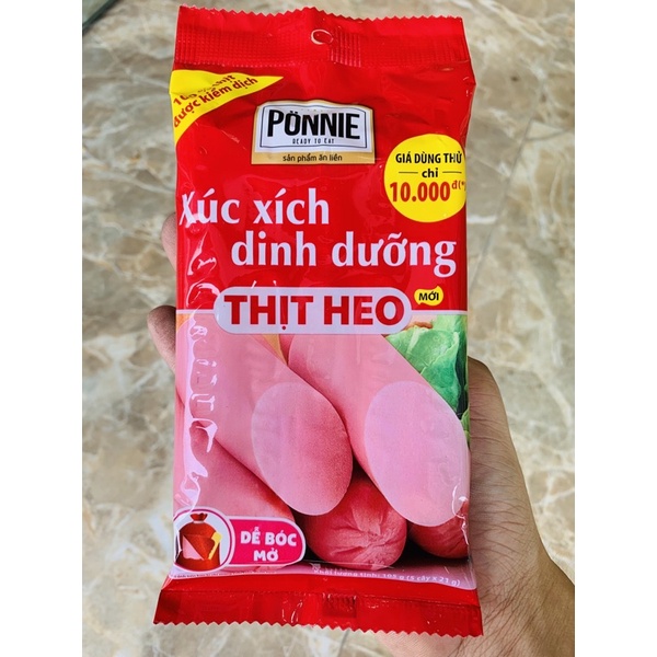 Xúc xích dinh dưỡng thịt heo ponnie gói 105g