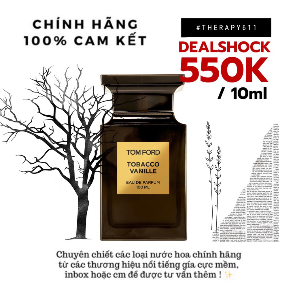 Nước hoa dùng thử Tom Ford Tobacco Vanille Test 10ml/20ml Spray / Chuẩn authentic