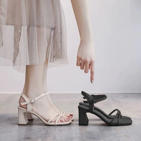 Sandal nữ 5 phân gót vuông size 35 - 40 quai mãnh công sở giá rẻ - ms 010.