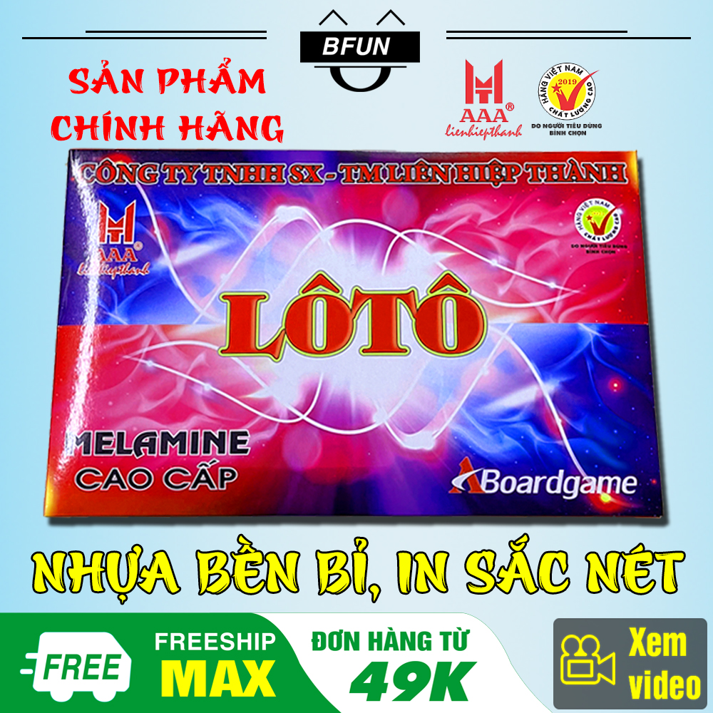 Cờ Lô Tô CAO CẤP LIÊN HIỆP THÀNH - Bộ Đồ Chơi Lô Tô Nhựa, Boardgame - 90 Số - Đồ Chơi Trẻ Em BFUN