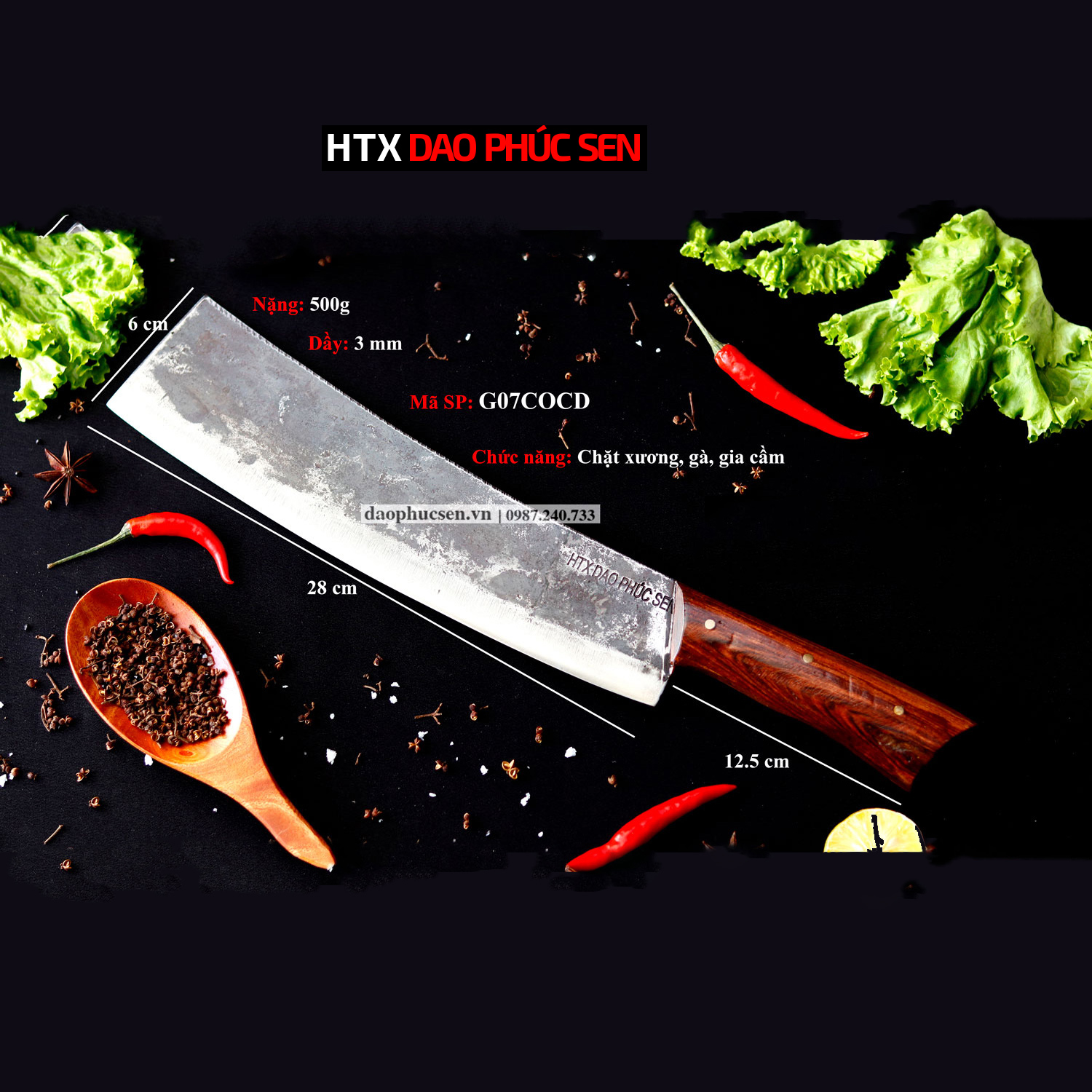 DAO PHÚC SEN TÔNG CHẶT GÀ MỚI  khâu đồng ( G07COCD )