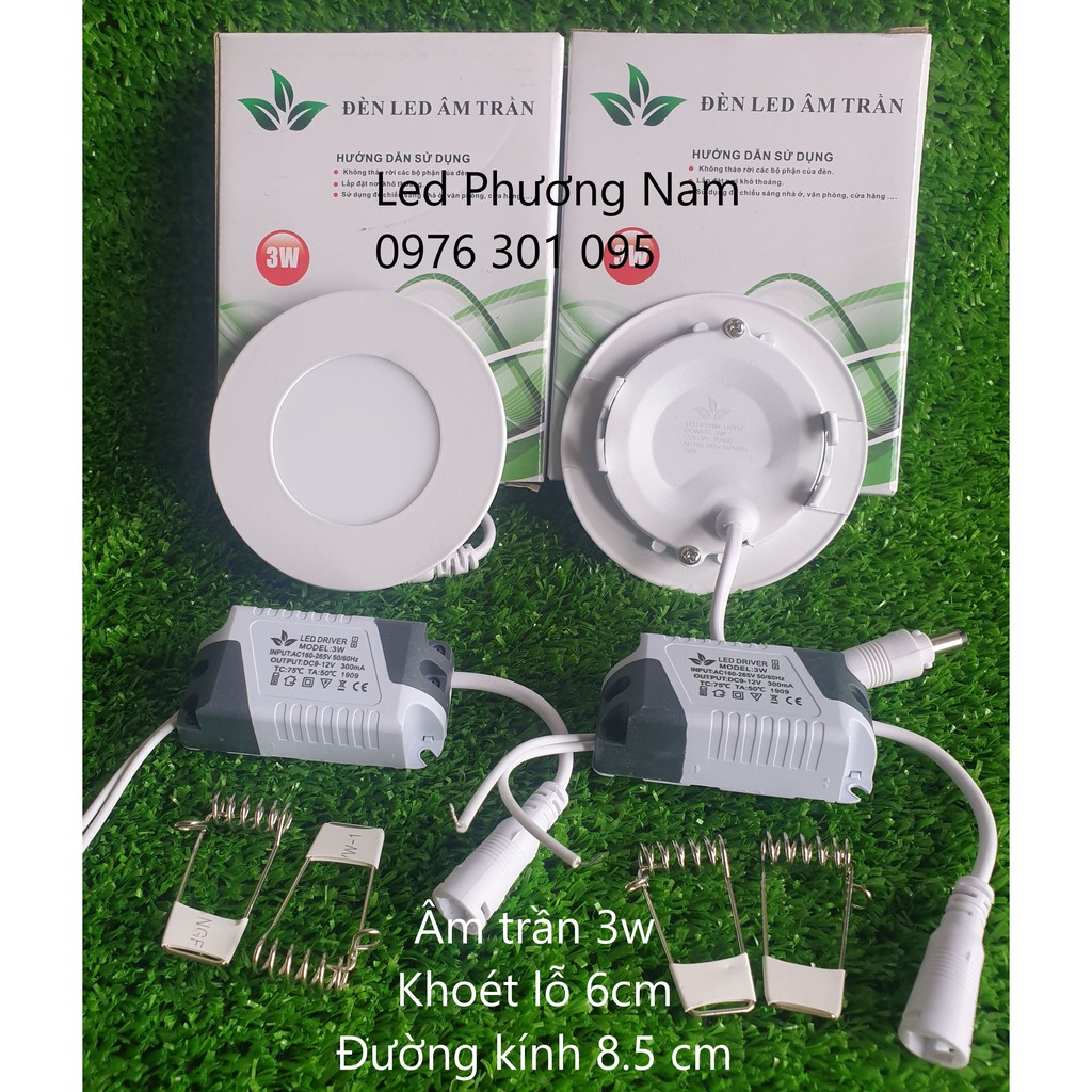 Đèn led panel âm trần tròn 3w