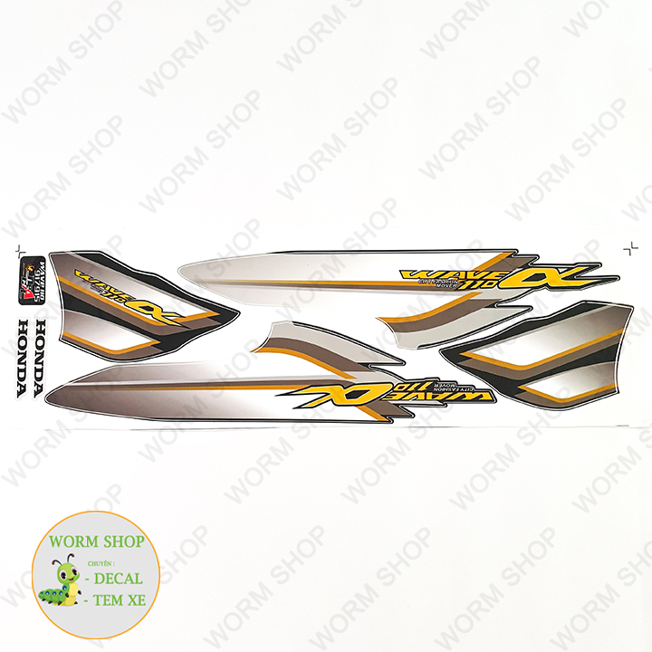 Tem rời Wave Alpha 110 ( Đời 2017 - 2020) - Tem 3 lớp chống phai màu