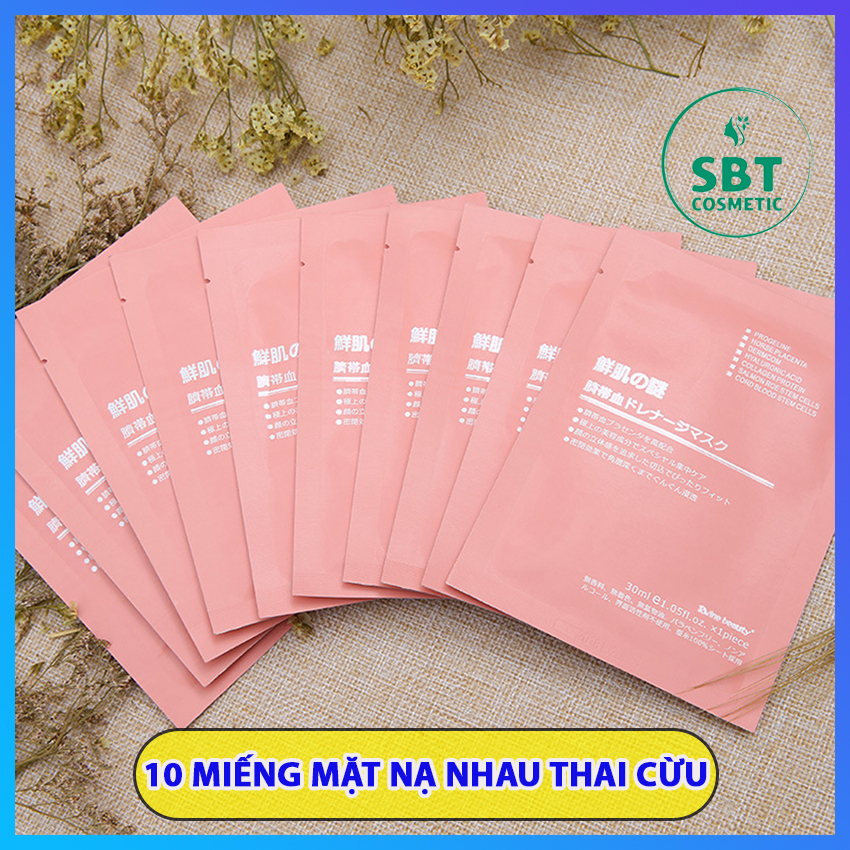 [Chuẩn Nhật Bản] Combo 10 Miếng Mặt Nạ Nhau Thai Cừu Nhật Bản Rwine Beauty 5 Tác Dụng – Làm Trắng, Mịn Da, Cấp Ẩm, Thu Nhỏ Lỗ Chân Lông, Giảm Mụn