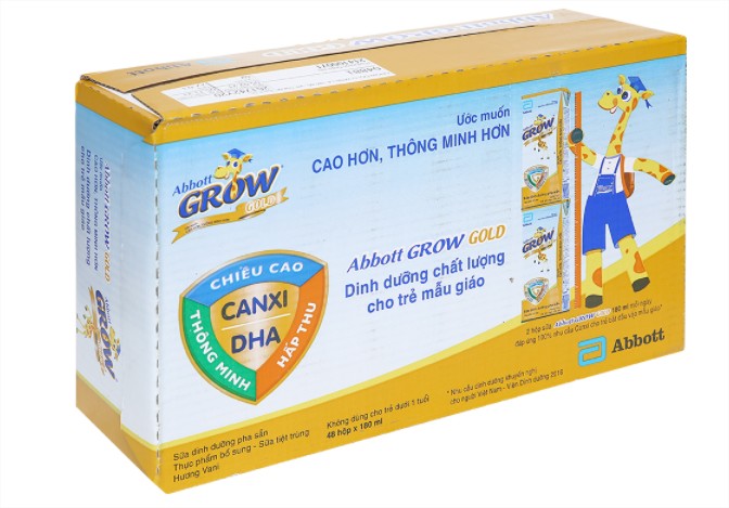 Thùng abbott grow gold vani 48 hộp 180ml date t01/2022