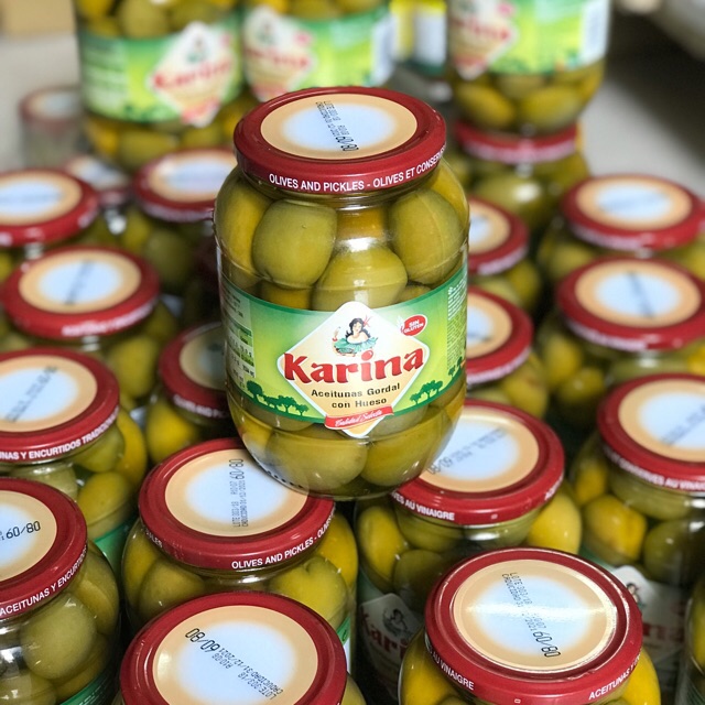 Olive xanh nguyên hạt Karina Nhập khẩu Tây Ban Nha 360gr