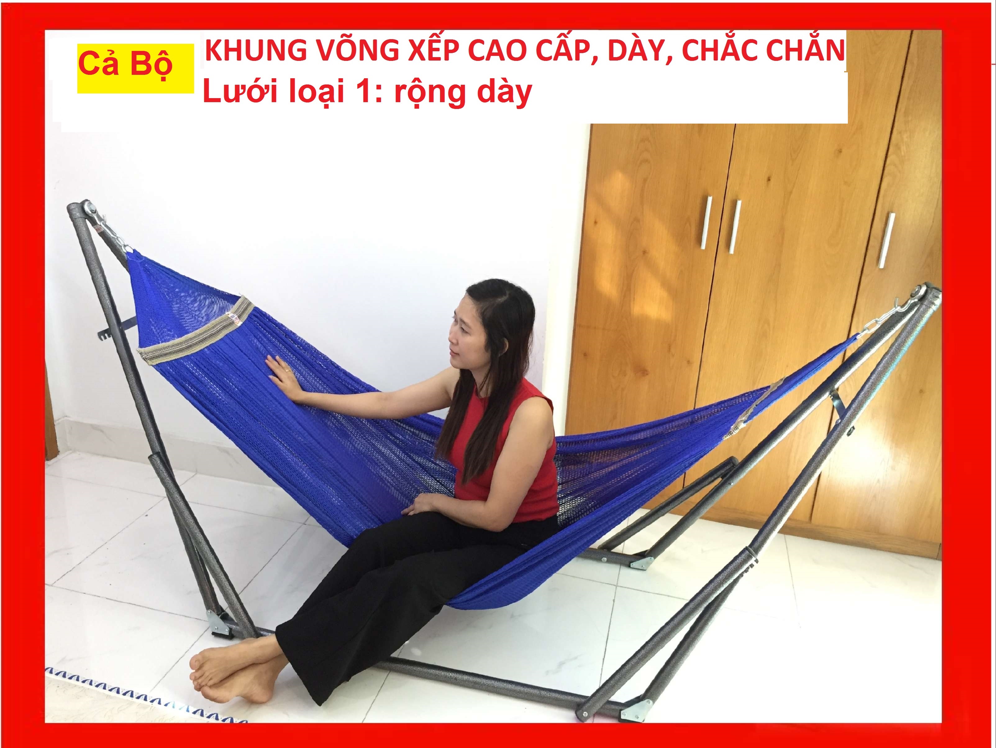 Bộ Khung võng xếp CAO CẤP + Lưới Cao Cấp Loại 1 chất lượng cao, khung võng sơn tĩnh điện cao cấp sản xuất tại xưởng gia đình, giá rẻ,# võng người lớn, võng du lịch, khung võng sơn tĩnh điện, võng giá rẻ,#võng xếp