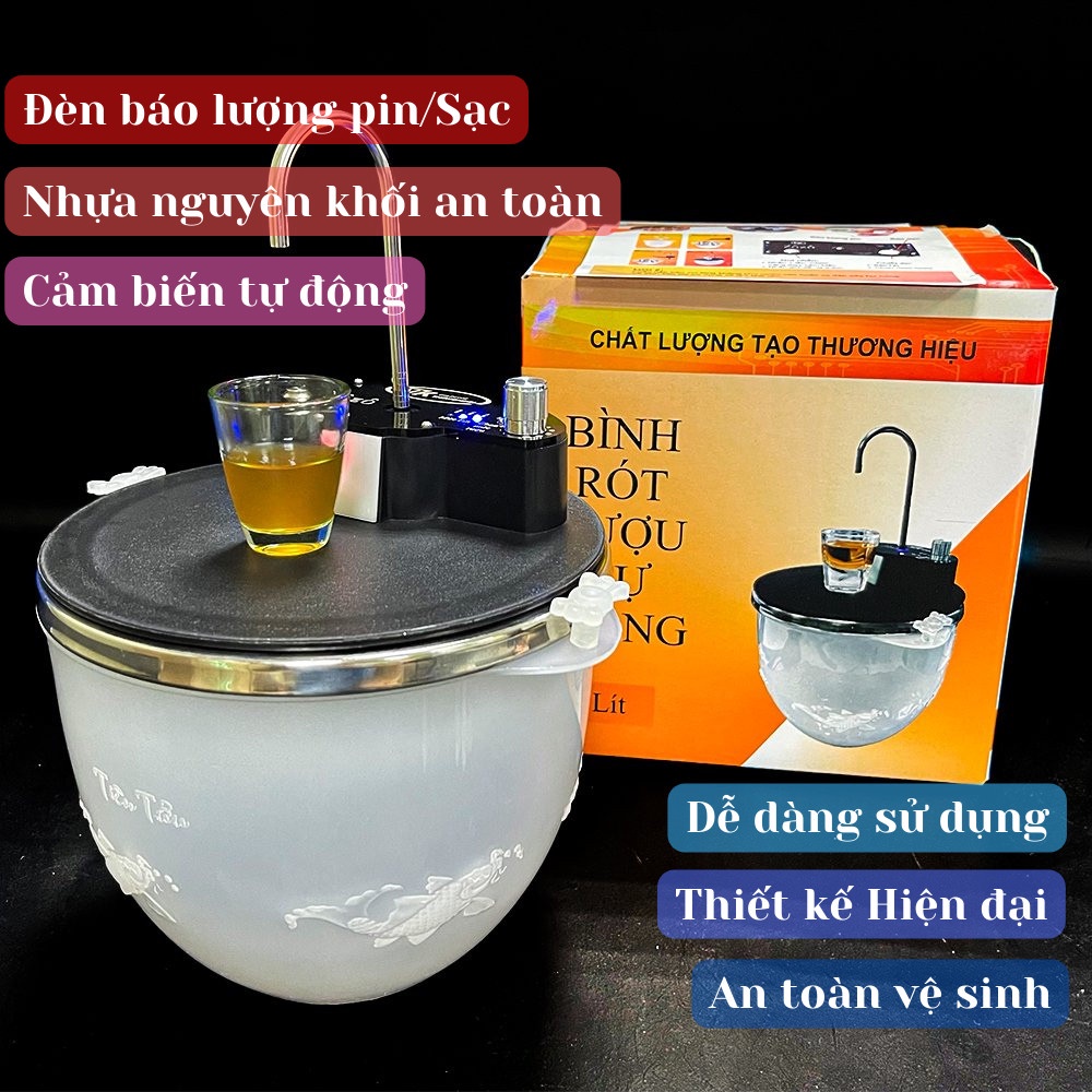 Máy rót rượu cảm ứng tự động thông minh, bình rót rượu cảm ứng thông minh