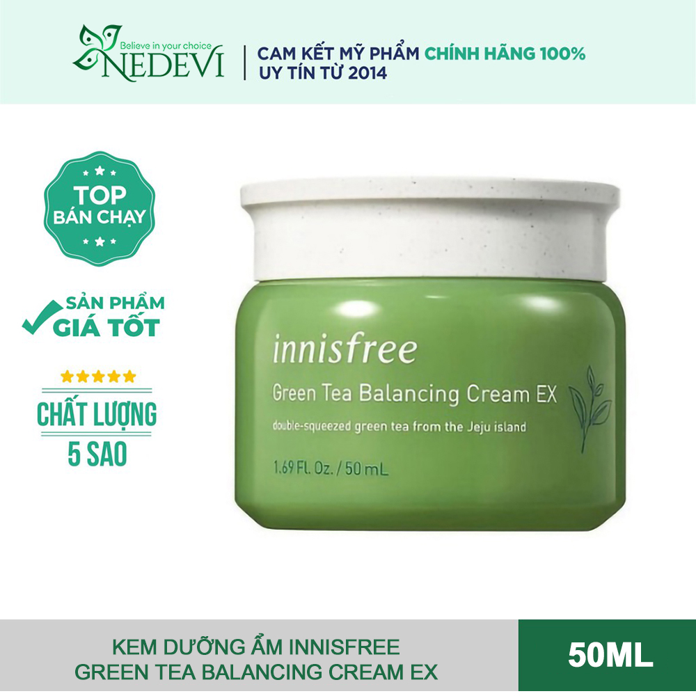 Kem dưỡng ẩm innisfree Green Tea Seed Cream 50ml