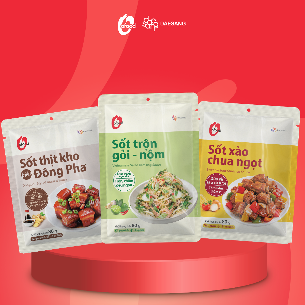 [SẢN PHẨM MỚI] Sốt nấu ăn O'Food 80g | Sốt Xào, Sốt Trộn, Sốt Thịt Kho | gia vị nấu ăn tiện lợi