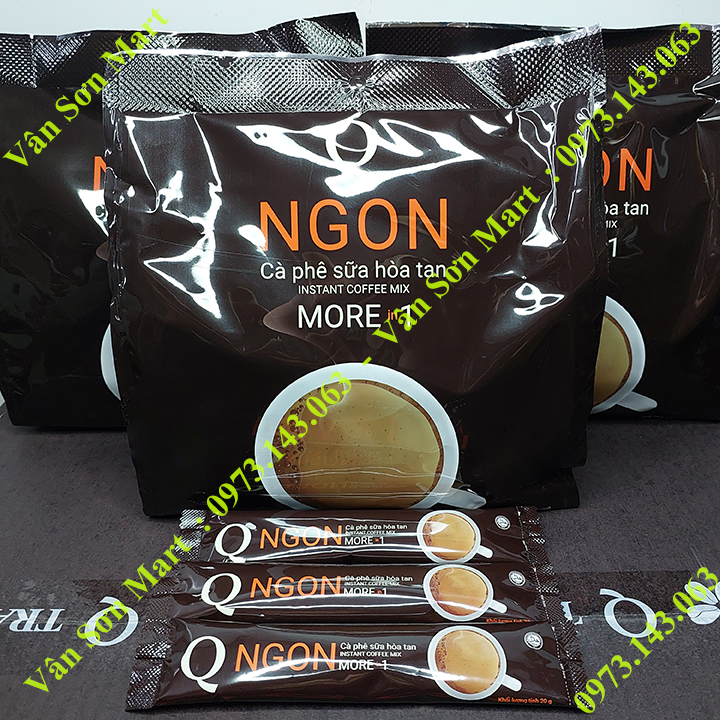 03 bịch cà phê sữa Ngon Trần Quang 480g (24 gói dài x 20g)