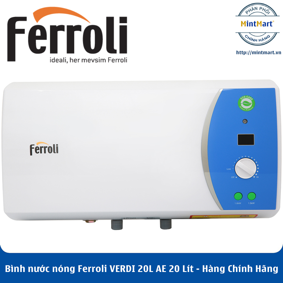 Bình nước nóng ferroli verdi 20l ae 20 lít – hàng chính hãng