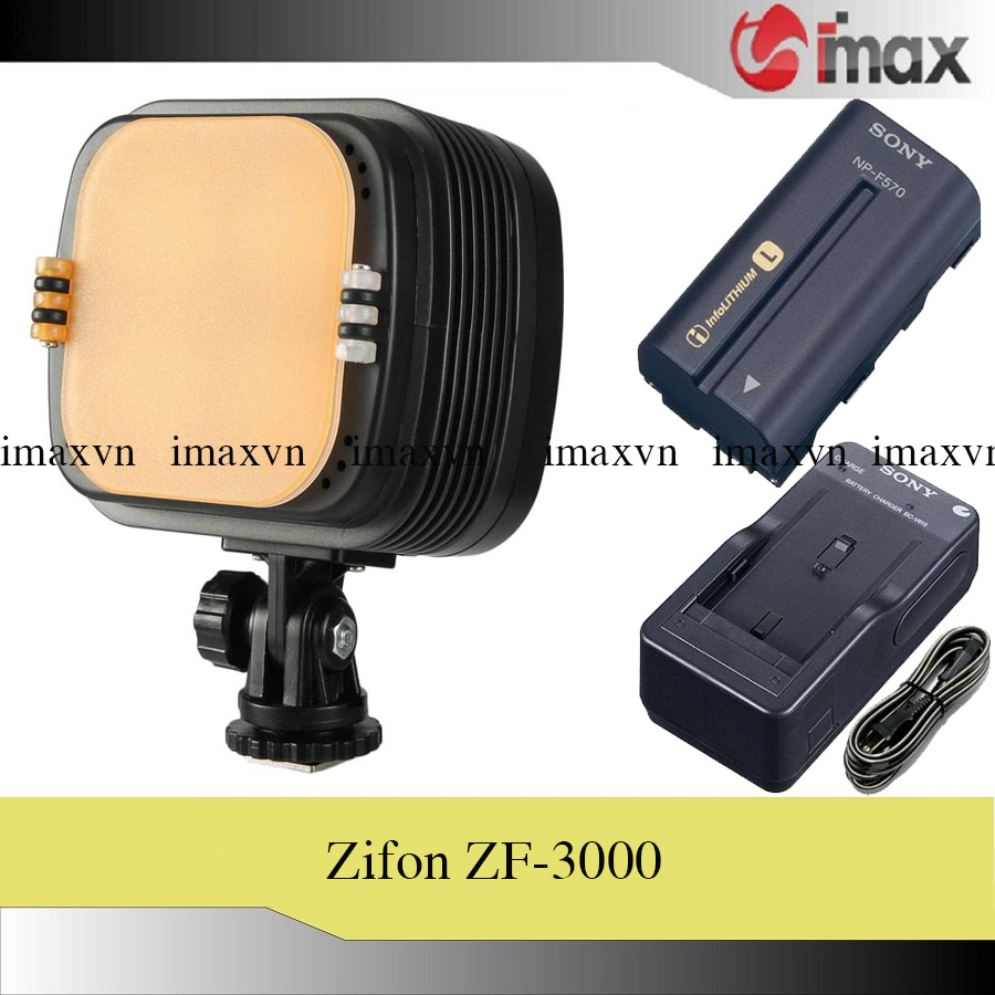 Đèn led video zifon zf-3000 version ii + bộ 01 pin sony np-f570 và 01 sạc bc-v615