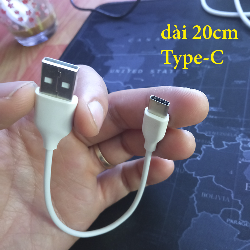 Cáp sạc Type C ngắn 20cm – sạc pin dự phòng