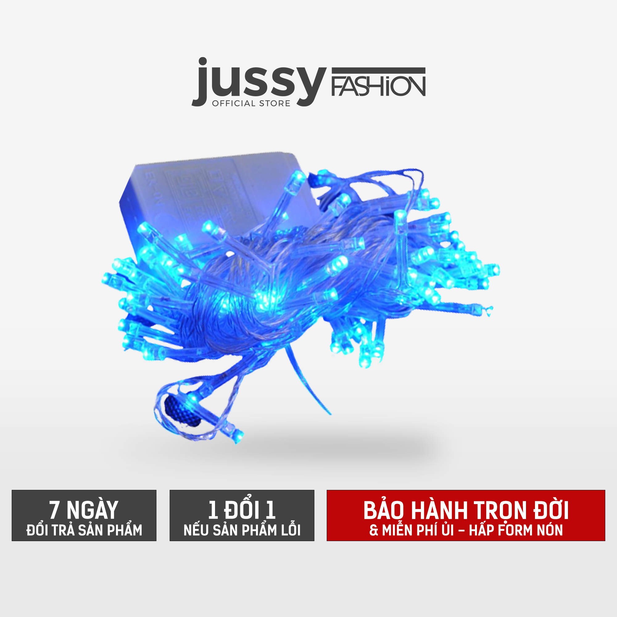 Dây Đèn Led Fairy Light Không Chớp Nhiều Màu Jussy Official Màu Xanh Dương Dài 5M