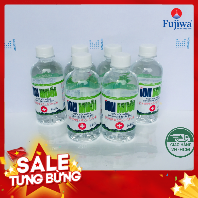 Nước muối - nước súc miệng ion muối cao cấp Fujiwa - hương bạc hà 300ml
