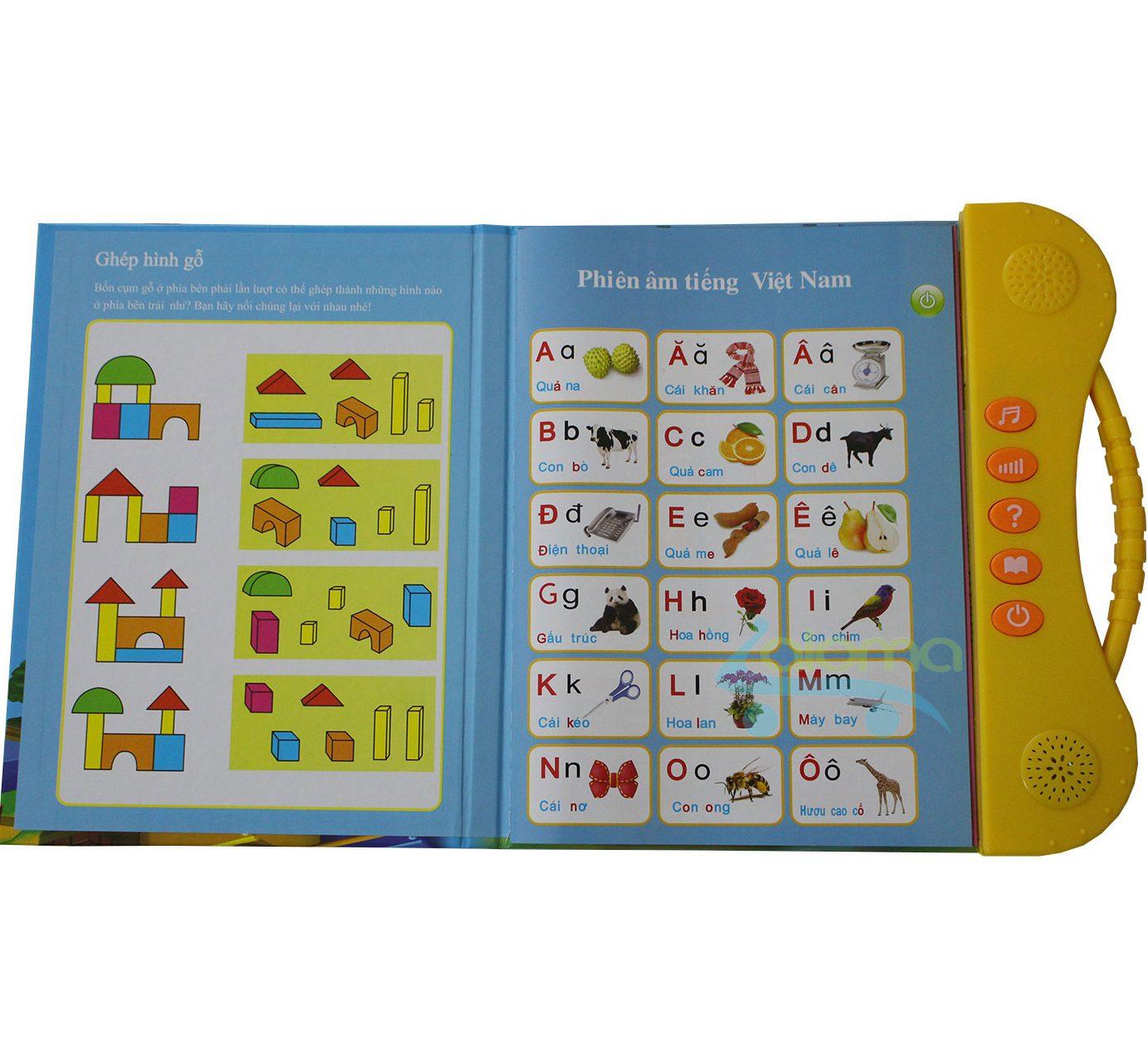 Sách điện tử song ngữ Anh - Việt 2in1 cho trẻ phát triển trí tuệ-Sách thông minh cho bé học tiếng anh- tiếng việt - toán