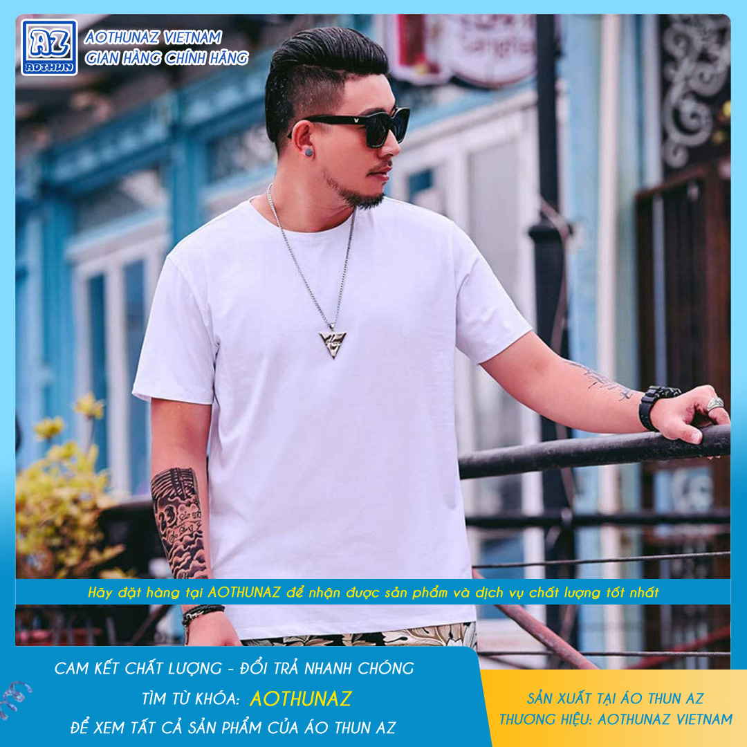 AOTHUNAZ - Áo thun nam BIGSIZE màu trắng cho người trên 100kg size 5XL 6XL 7XL