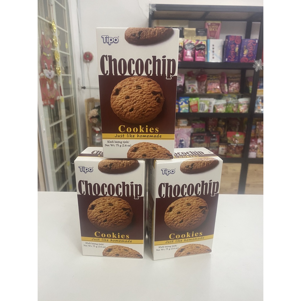 Bánh Tipo Chocochip Cookies 75gr combo 3 hộp