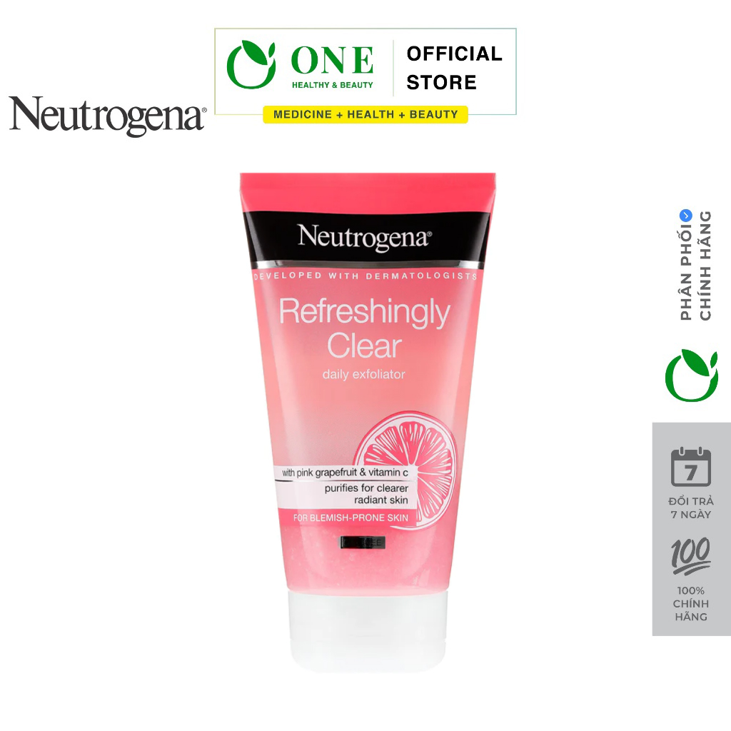 Sữa rửa mặt Neutrogena Refreshingly Clear Daily Exfoliator Hồng 150ml