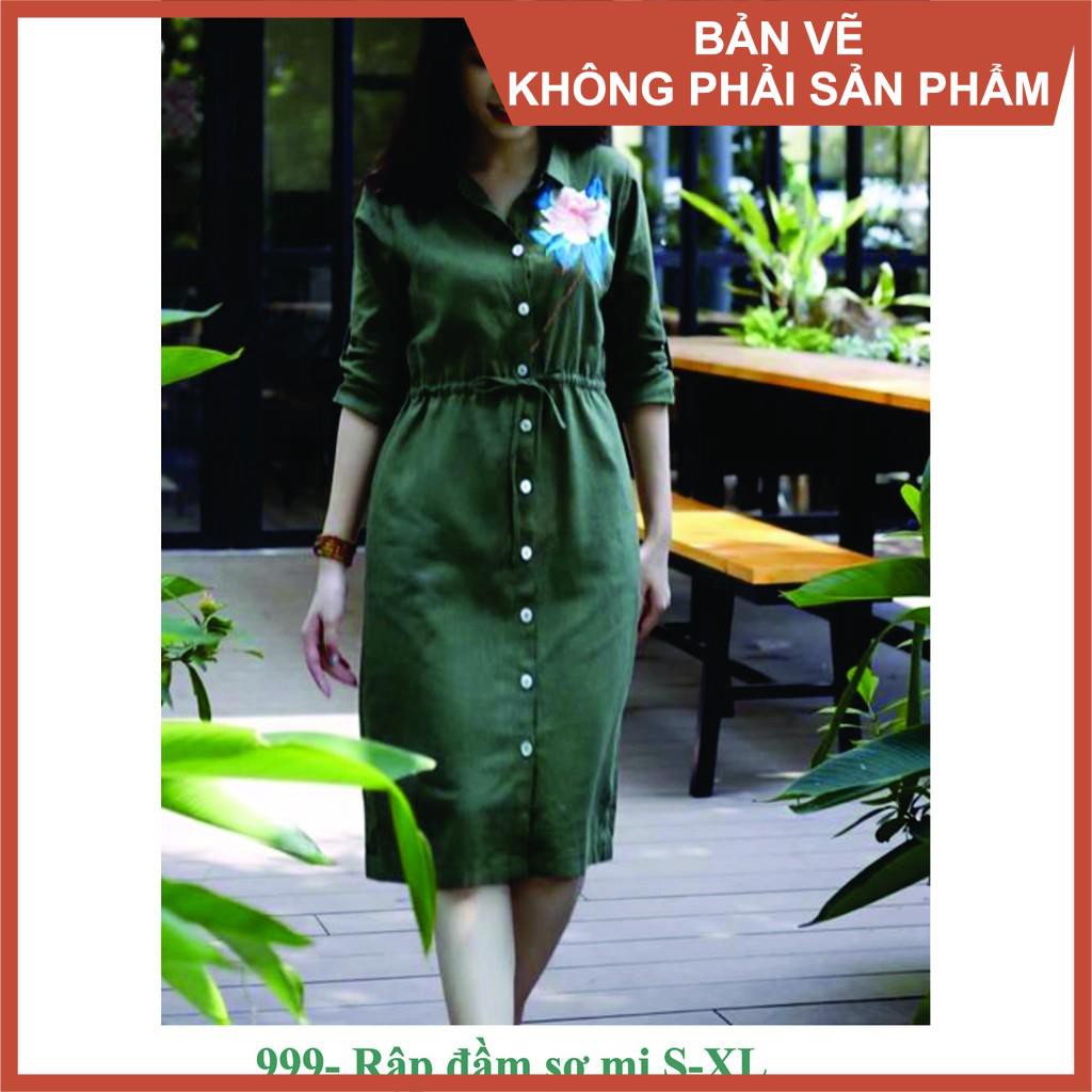 Rập giấy đầm sơ mi mã 999