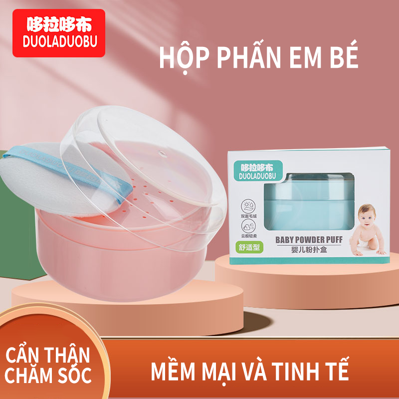 Hộp phấn em bé hộp phấn hộp phấn rôm hộp phấn rôm bé hộp phấn sơ sinh xách tay hộp rỗng