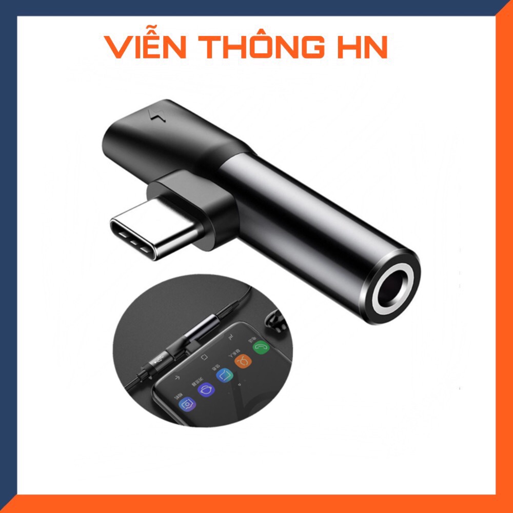 Đầu chuyển type c adapter tai nghe và sạc điện thoại 2 cổng lightning Jack chuyển 3.5mm cho mã đt vivo  samsung oppo xiaomi vừa sạc vừa nghe nhạc
