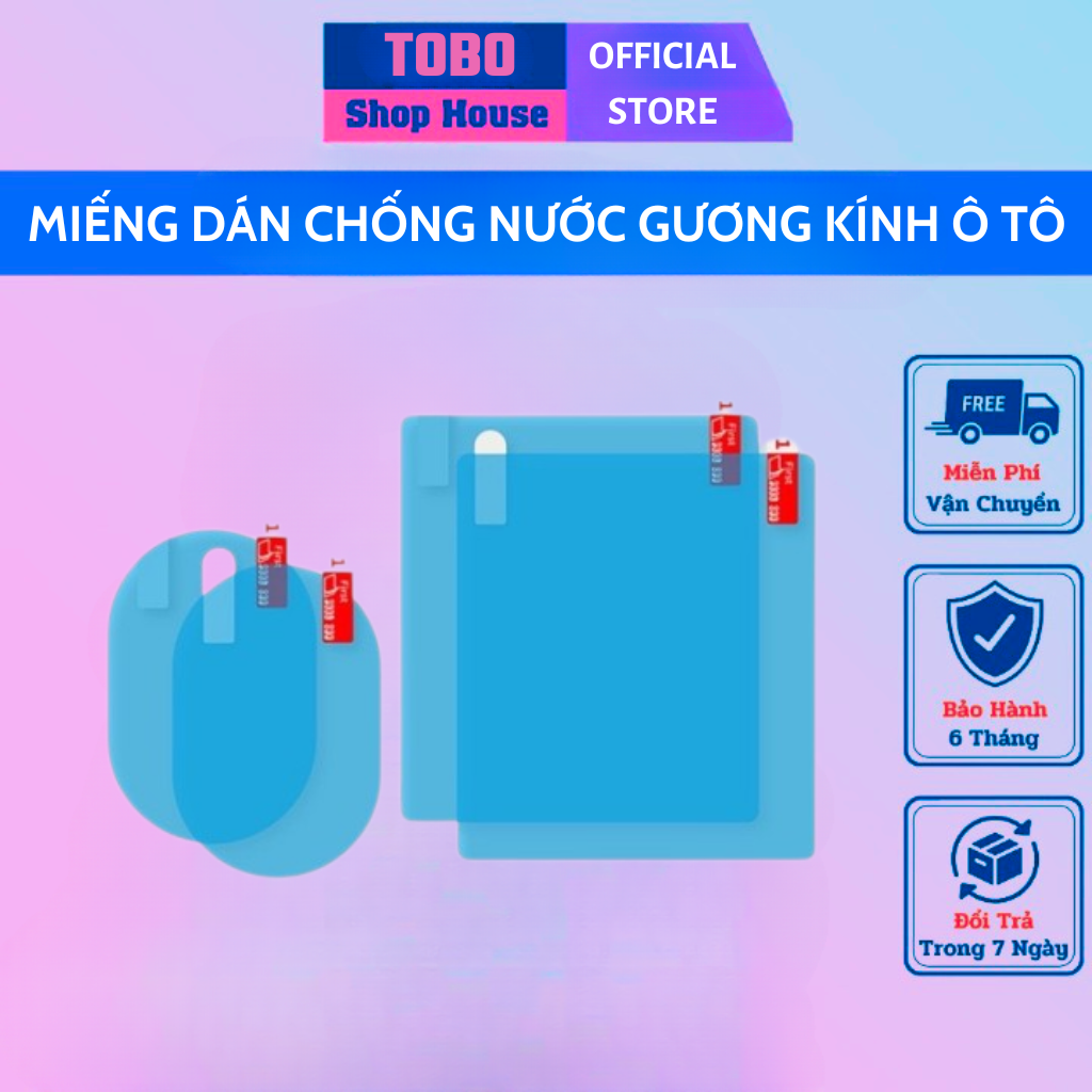 Bộ 4 miếng dán chống đọng nước ❤️FREESHIP❤️ kính hông và gương chiếu hậu ô tô, xe hơi cao cấp