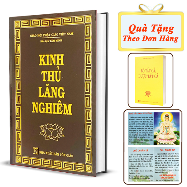  Sách - Kinh Thủ Lăng Nghiêm   Bìa Cứng   + Tặng Kèm Quyển Bỏ Tất Cả Là Được Tất Cả + Tờ Chú Đại Bi 