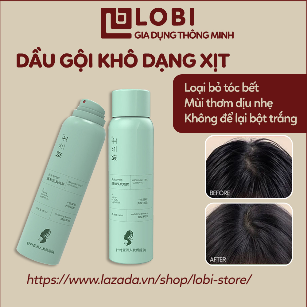 Dầu gội khô dạng xịt Spes, dầu gội đầu khô nữ không bết dính phồng tóc nội địa trung quốc Lobi Store