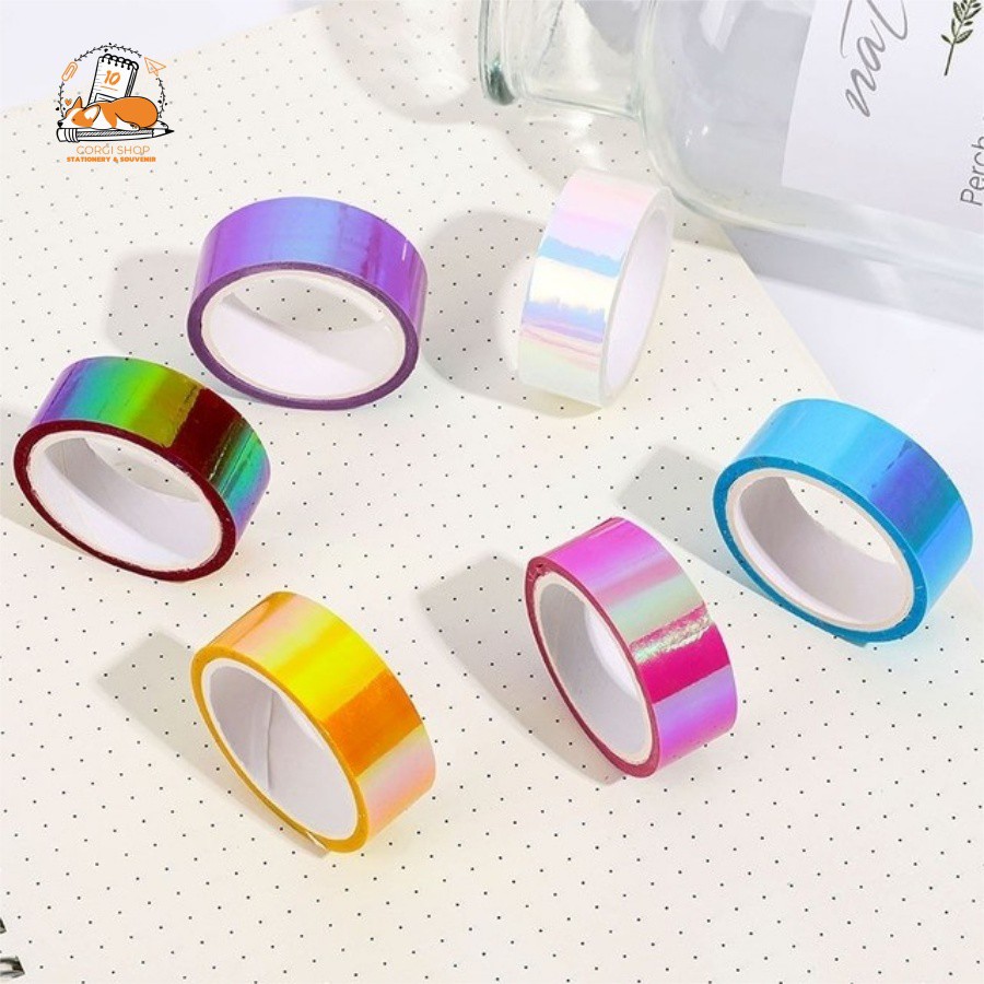 Cuộn băng keo kim tuyến - Washi kim tuyến óng ánh trang trí sổ tay, album, ảnh