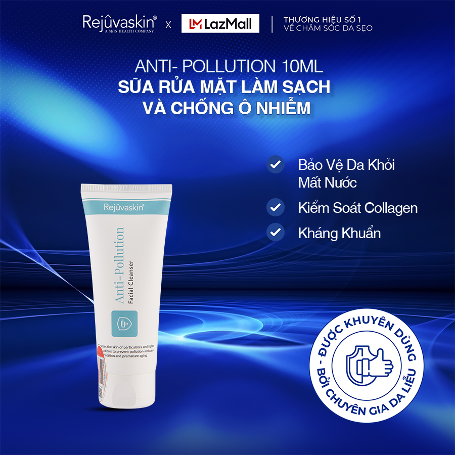 Sữa Rửa Mặt Loại Bỏ Bụi Mịn, Sạch Sâu, Ngừa Mụn, Sáng Da Rejuvaskin Anti - Pollution 10ml/60ml