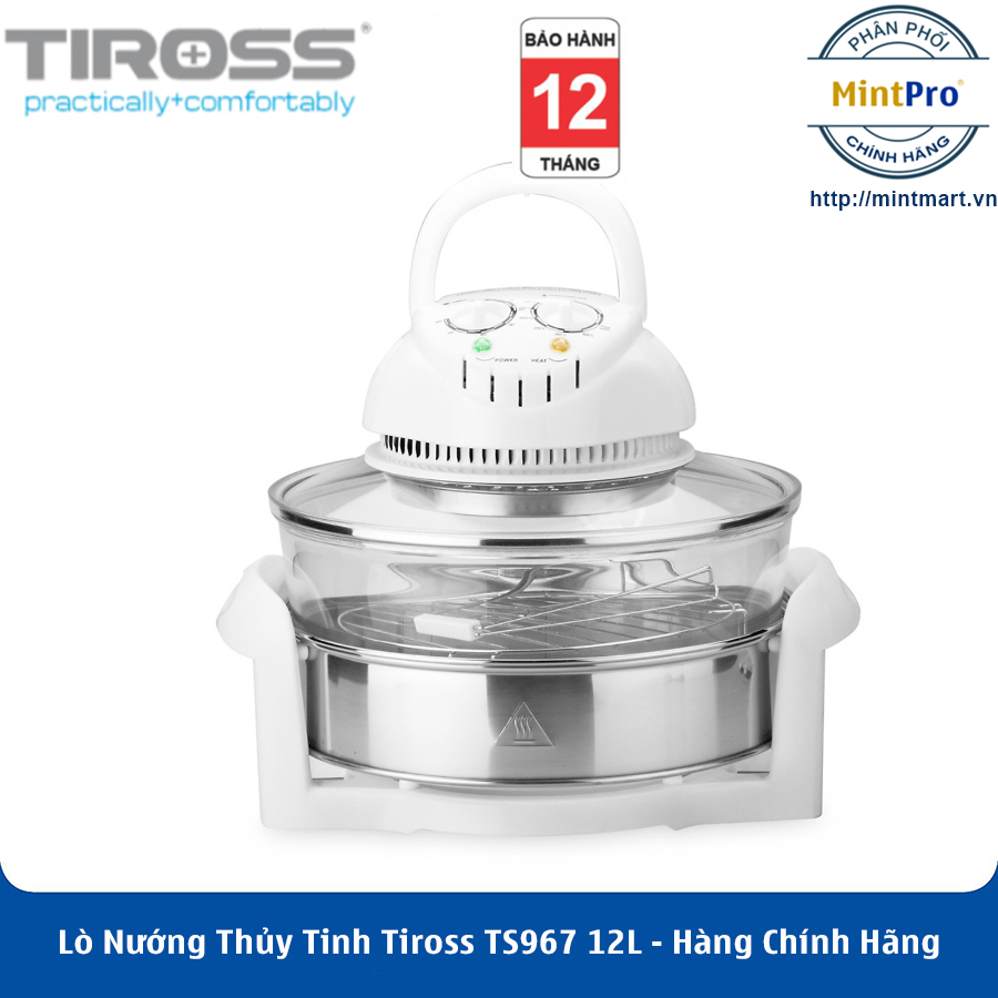 Lò Nướng Thủy Tinh Halogen Tiross TS967 12L - Hàng Chính Hãng