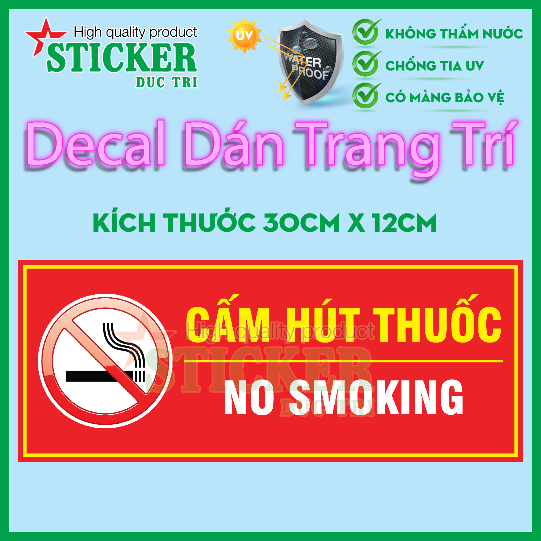 🔥 sticker dán biển báo cấm hút thuốc - cấm lửa - cán màng bảo vệ chống nước