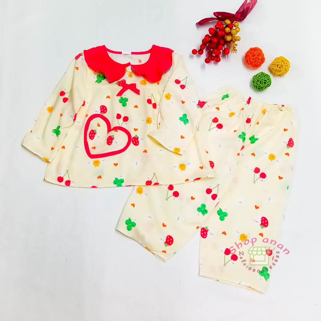 [13-14kg]Bộ tole quần dài dài tay bé gái 13-14kg