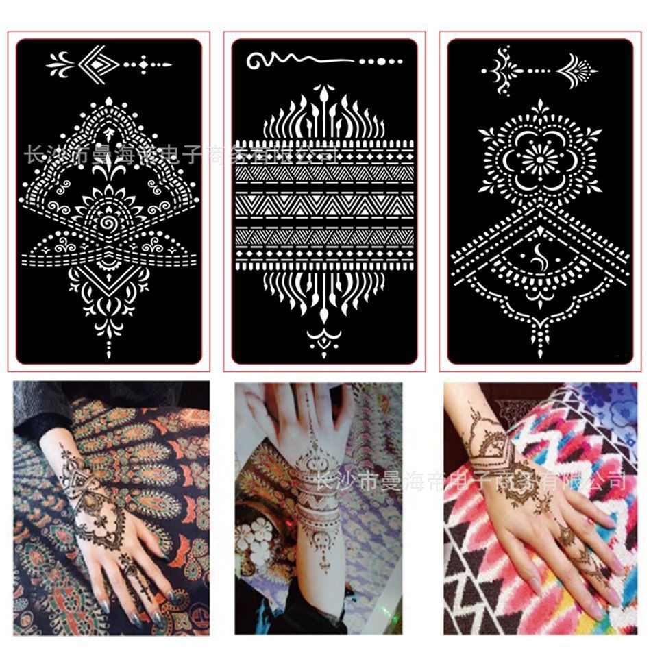 Giảm giá Khuôn xăm henna kiểu ấn độ - mãu vẽ trên bàn tay - BeeCost