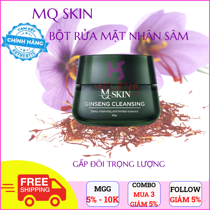 Bột rửa mặt nhân sâm mq skin chính hãng , sữa rửa mặt dạng bột