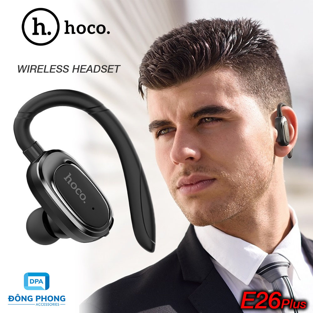 Tai nghe móc tai bluetooth hoco e26 plus v5.0 chính hãng