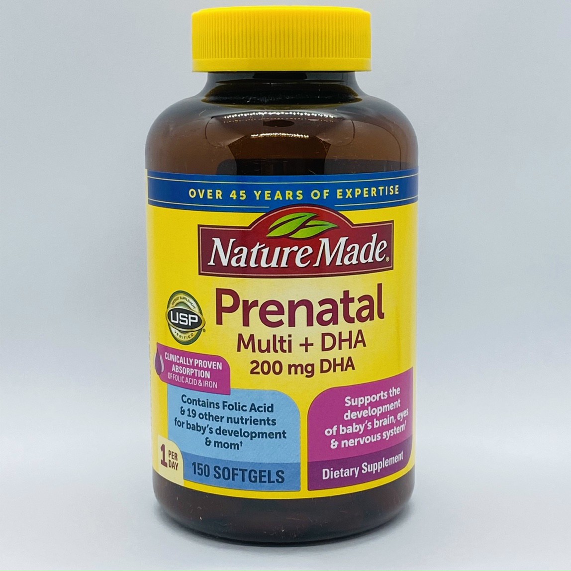 Vitamin cho bà bầu Nature Made Prenatal Multi DHA 150 viên mẫu date mới