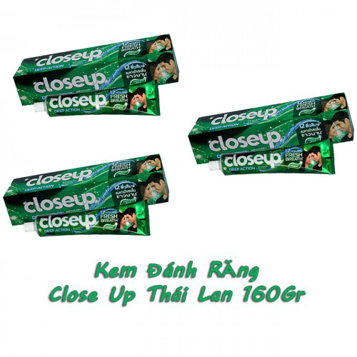 Combo 3 tuýp kem đánh răng Close Up thái lan 160g , the mát loại 1 , sài cái là riềng