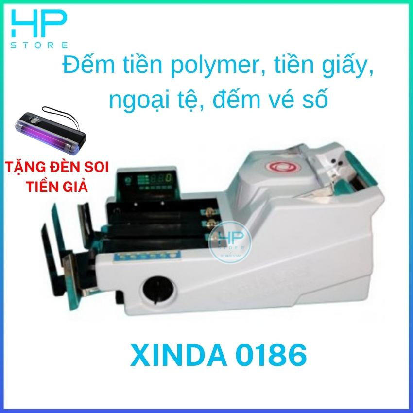 Máy đếm tiền XINDA 0186, máy đếm số lượng tờ tiền polymer, cotton, ngoại tệ, siêu bền, bảo hành 18 tháng