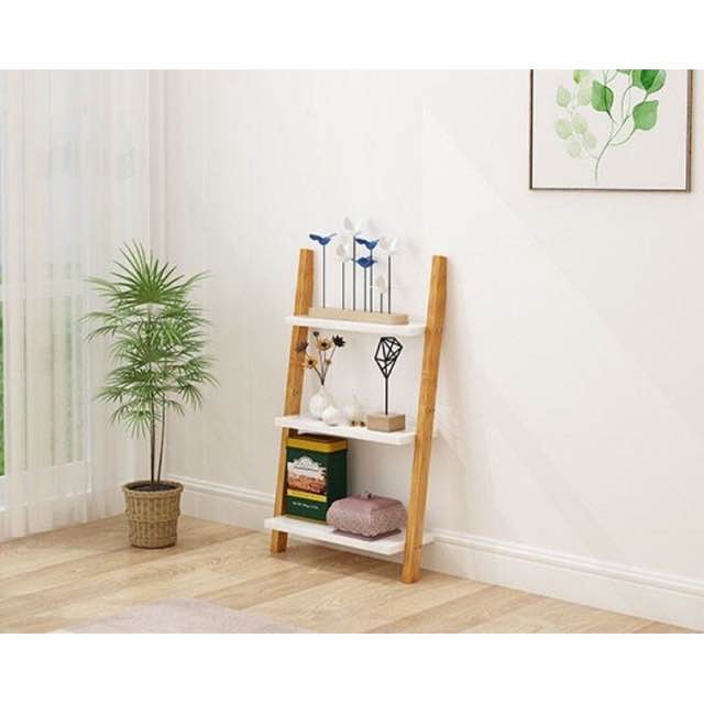 Kệ trang trí kệ gỗ thang 3 tầng để đồ trang trí phòng ngủ phòng khách