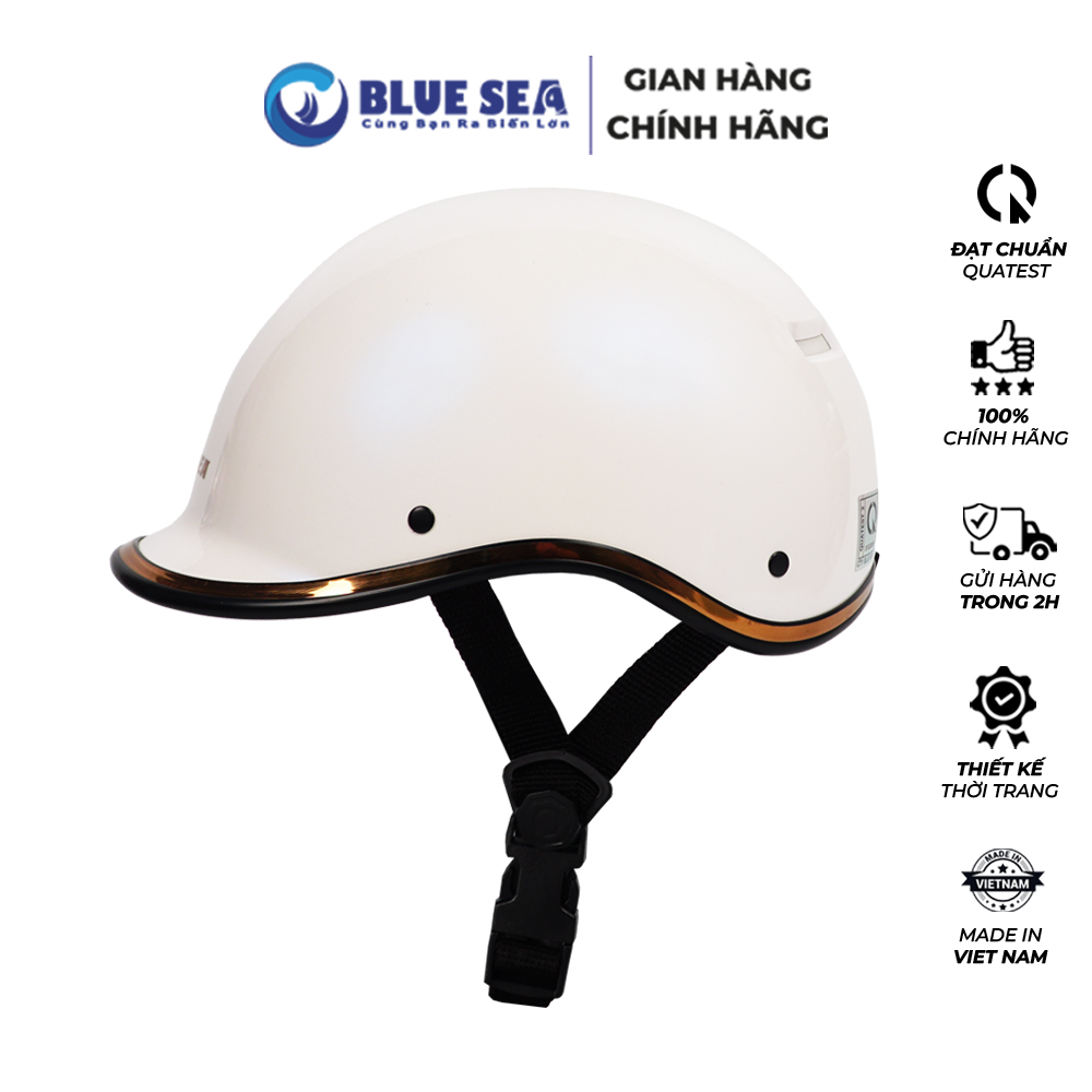 Mũ bảo hiểm 1/2 đầu, Nón bảo hiểm cá heo BLUE SEA A108 - Đủ màu Sơn Cao Cấp- Thời trang - FreeSize - Chính hãng