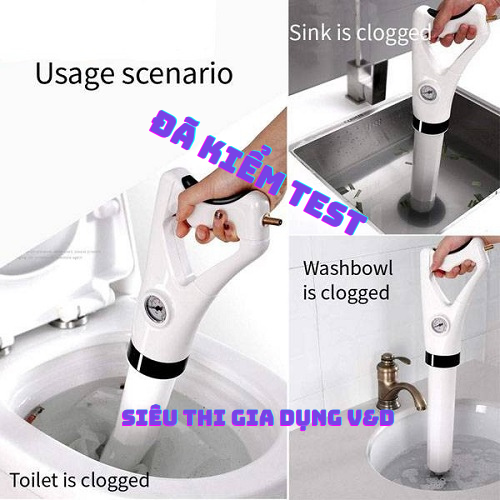    TẶNG KÈM BƠM HƠI   Dụng cụ chuyên dùng thông tắc bồn cầu ống nước chậu rửa bằng nén khí cao áp - Bồn cầu bị nghẹt - Máy thông tắc cống nghẹt - Máy thông tắc bồn cầu nghẹt. dụng cụ thông tắt bồn cầu 