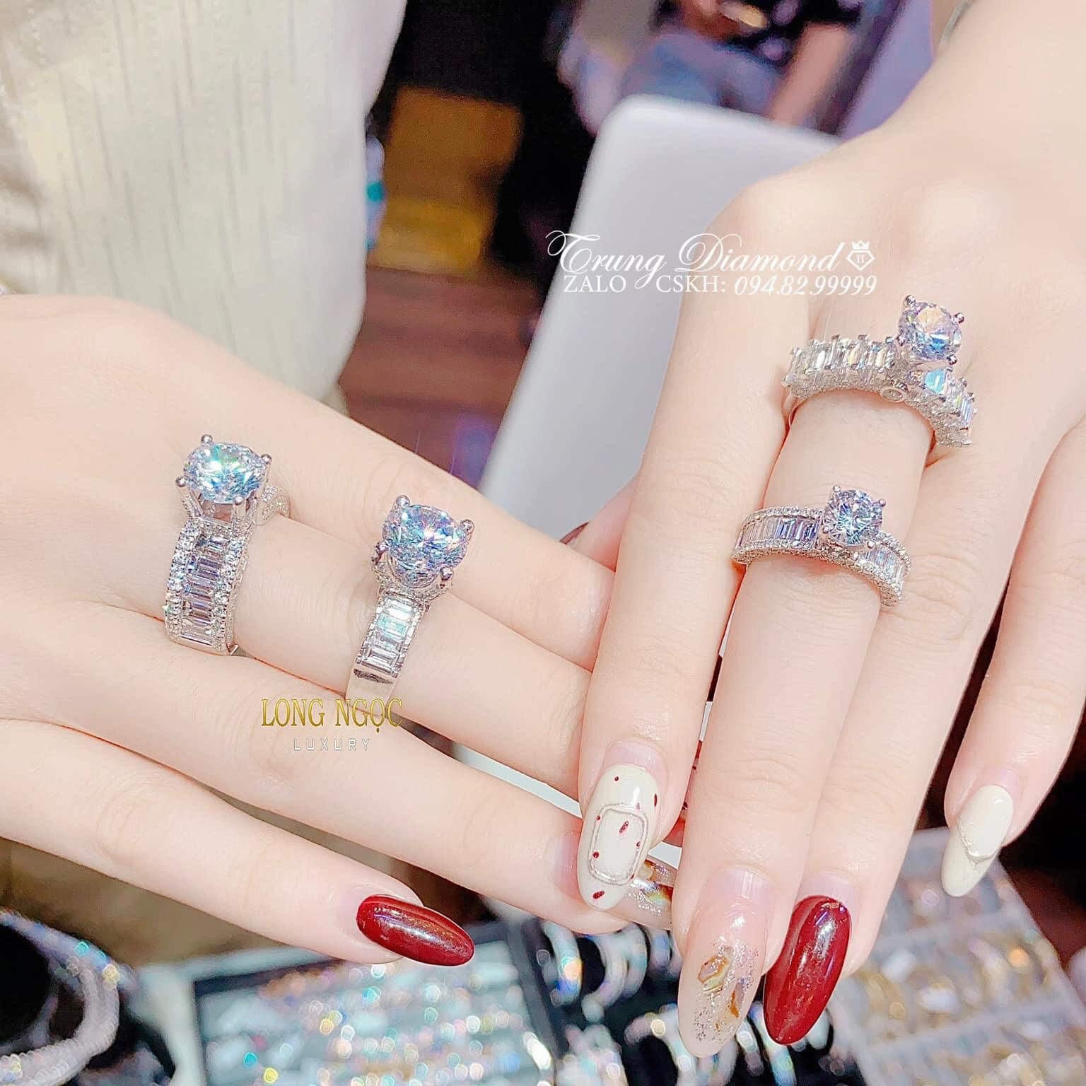 Nhẫn nữ đẹp, nhẫn nữ vàng trắng, nhẫn bạc Ý xi kim, nhẫn đá phale cao cấp, nhẫn kim cương sang trọng - Trang sức GADO NM03324 CAM KẾT KHÔNG ĐEN