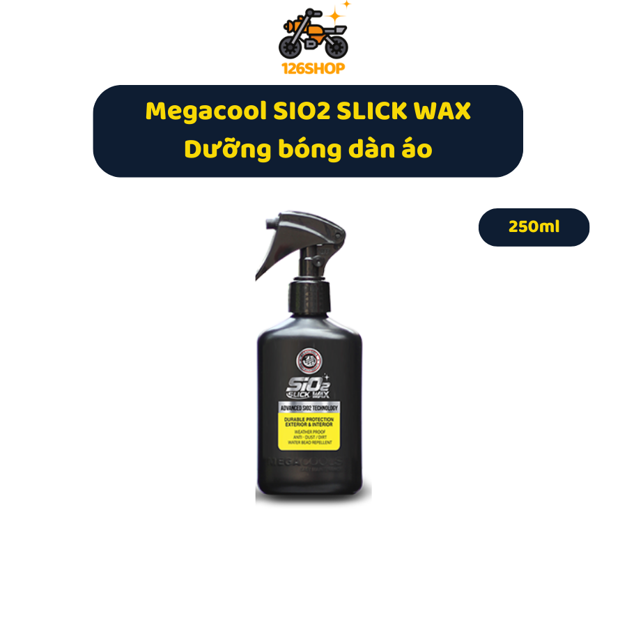 Dưỡng bóng dàn áo ,kim loại megacools sio2 slick wax 250ml