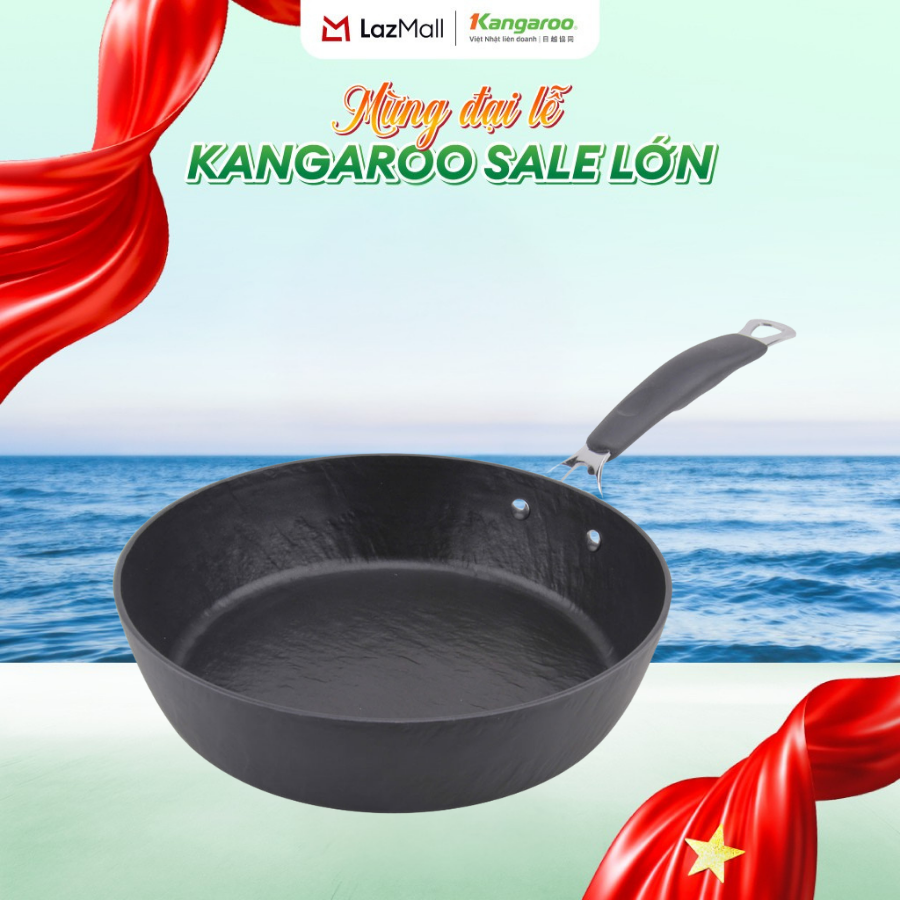Chảo nhôm chống dính đáy từ Kangaroo KG215 - Size 20 - 24 - 26 - 28cm - Hàng chính hãng